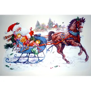 XXXL RETRO KULT 68 x 48,5 cm groß "NIKOLAUS MIT PFERDE KUTSCHE SCHLITTEN" Weihnachtsmann und Geschenken in Winterlandschaft , Fensterdekoration Fensterbild, Fensteraufkleber, MADE IN GERMANY Wandtattoo Deko Sticker, Weihnachtsdekoration, Schaufenster In- und Outdoor , Kinderzimmer, Winter Basteln Spielen Kleben, Bunte Klebebilder für das Fenster Sticker, Weihnachten Rentier Tannenbaum Geschenke Weihnachtskalender Nikolaus Engel Christmas Schneemann