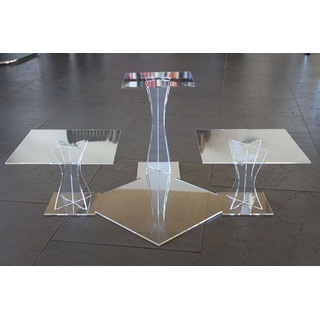 Manschin Laserdesign Tortenständer Tortenetagere Acryl Etagere Hochzeit 3 Etagen Acrylglas 20x20 25x25 30x30cm