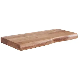moebelfaktor Wandregal Norager, Akazie Massivholz, Breite 40 bis 160 cm, Baumkante, braun, Wandboard braun 40 cm x 4 cm x 26 cm