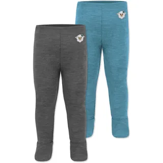 normani Outdoor Sports Baby Merino Unterhose mit Füßen Blau 74