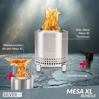 Solo Stove Mesa XL Tischfeuer Ø 17,8cm Tischkamin Outdoor Edelstahl & Mesa XL Wä...