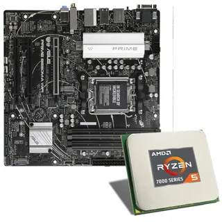 Mainboard Bundle | AMD Ryzen 5 7600X 6x4700 MHz, ASUS Prime B650M-A WiFi, 2X M.2 Port, 4X SATA 6Gb/s, USB 3.2 Gen2 | Tuning Kit | CSL PC Aufrüstkit