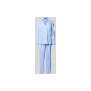 Pyjama mit Streifenmuster, Bleu, S