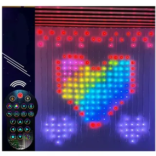 VIVIHEYDAY LED-Lichtervorhang RGB Smart 400 LED Lichterketten mit Musiksynchronisation, DIY, Dynamisches Weihnachtsbeleuchtung mit Fernbedienung&APP Steuerung 300 cm x 3 m