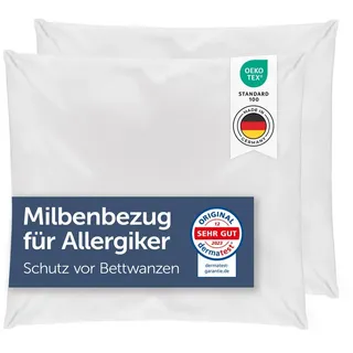 Blumtal Kissenbezug Milbenbezug 80 x 80 cm Weiß