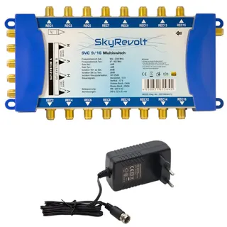 Skyrevolt SVC 9/16 Multiswitch externes Netzteil Multischalter 2 SAT für 16 Anschlüsse Satverteiler Digital HDTV FullHD 4K UHD 8K