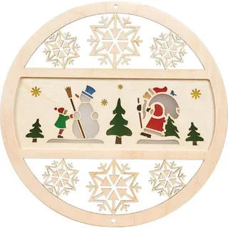 Richard Glaesser Fensterbild Winterwald, Duchmesser ca. 15 cm, Handwerkskunst aus dem Erzgebirge
