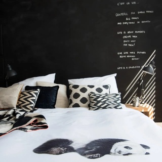 Snurk® - Kinder Bettwäsche Set, Lazy Panda Bettwäsche, 135 x 200 cm, inkl. 1 Kissenbezug 80 x 80 cm, aus 100% Bio-Baumwolle