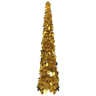 vidaXL Künstlicher Pop-Up-Weihnachtsbaum Golden 120 cm
