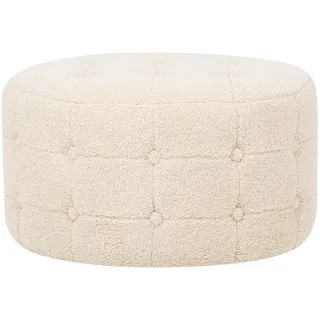 Beliani Pouf, Beige, Textil, 1-Sitzer, Rund, 55x30x55 cm, Wohnzimmer, Hocker, Poufs