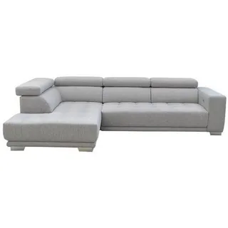 Xora Ecksofa, Hellgrau, Textil, Uni, 4-Sitzer, Ottomane links, L-Form, 301x207 cm, Goldenes M, Typenauswahl, Fußauswahl, Stoffauswahl, seitenverkehrt erhältlich, Wohnzimmer, Sofas & Couches, Wohnlandschaften, Ecksofas
