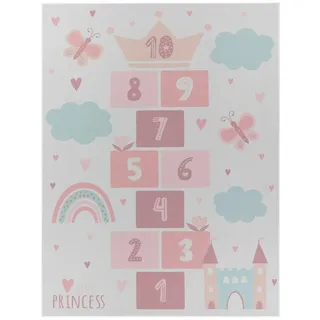 TT Home Herz Kinderteppich 120 x 160 cm Rosa/Weiß