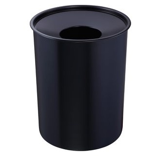 ZWINGO Papierkorb Z1200595, schwarz, rund, aus Kunststoff, feuersicher, 20 Liter