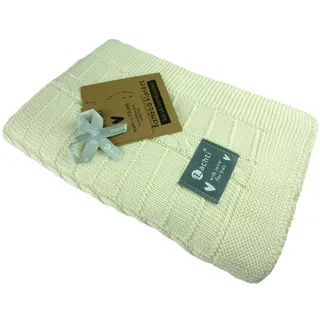 Babydecke gestrickte Kinderdecke KC-009, 80x100 cm, Taschen4life, Kuscheldecke für drinnen & draußen, Baby Strickdecke - weich & zart beige
