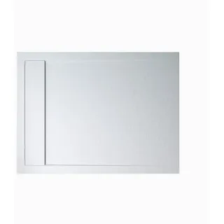 doporro Duschwanne Duschtasse Quore flach Mineralguss bodenebene Montage, Rechteckig, Mineralguss weiß 140 cm x 3 cm x 80 cm
