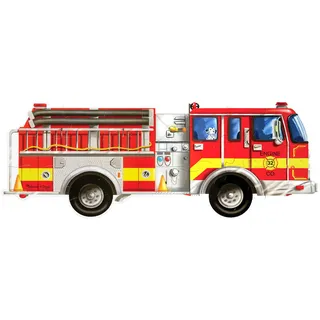 Melissa & Doug Fussbodenpuzzle „Gigantisches Feuerwehrfahrzeug" | Puzzle für Kinder | 3+ |Geschenk für Jungen oder Mädchen, Schwarz und Weiß