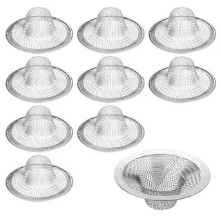 10x Edelstahl Haarsieb Waschbecken Abflusssieb (7 cm) - Rostfrei, Feinmaschig, Einfach zu Reinigen für Badewanne, Dusche & Küchenspüle 70mm