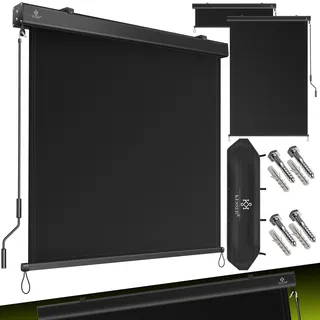 Kesser Senkrechtmarkise Außenrollo 140 x 250 cm Schwarz