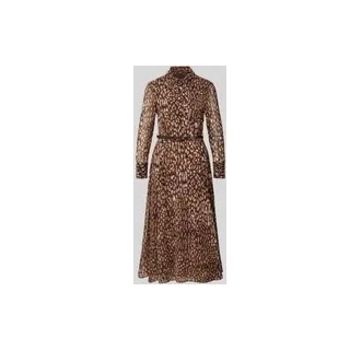 Midikleid mit Hemdblusenkragen Modell 'STEFI', Dunkelbraun, XL