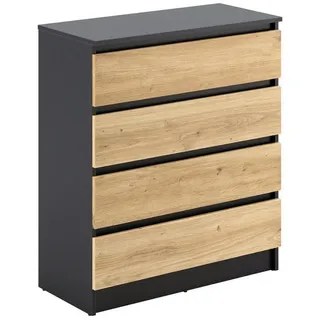home collective Kommode 76 x 87 cm Anthrazit / Artisan Eiche
