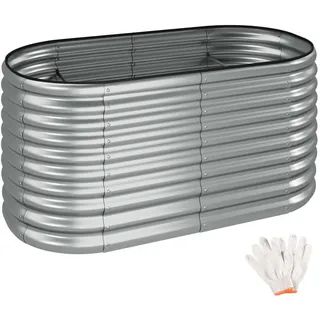 Tectake Flormma Hochbeet 160 x 80 x 80 cm Silber