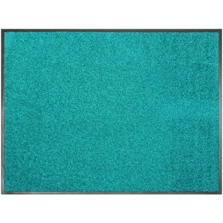 Fußmatte CLEAN, Primaflor-Ideen in Textil, rechteckig, Höhe: 8,5 mm, Schmutzfangmatte, große Farbauswahl, waschbar blau 60 cm x 90 cm x 8,5 mm