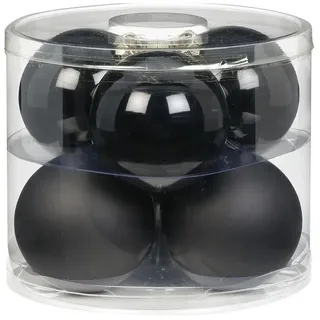 Magic Weihnachtskugeln Glas 10cm 6 STK. Christbaumkugeln Christbaumschmuck Farbe: schwarz Opal/matt