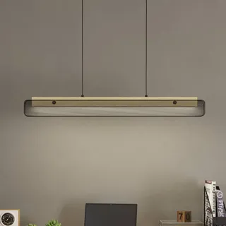 Eglo CONNECT LED-Hängeleuchte Kokomo-Z, schwarz, Holz, Stahl
