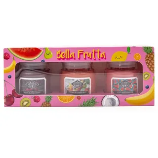 Candle-Brothers Duftkerzen Set im Glas mit Deckel | Bella Frutta | 3 Duftkerzen als Geschenkset | Kleine Duftkerzen (Kirsche, Früchte und Wassermelone) | Geschenkset für Muttertag