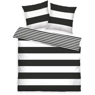 Tom Tailor Siena Renforcé schwarz 200 x 220 cm + 2 x 80 x 80 cm