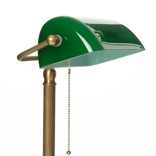 Berliner Messinglampen Schreibtischlampe JIVAN, grün, für Wohn- / Esszimmer, Glas, Antik, Tischlampe - cm - cm - 42 cm