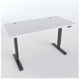 veska Höhenverstellbarer Schreibtisch 140 x 70 cm Grau / Weiß