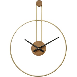 LW Collection Wanduhr Fargo Gold 55cm - Große industrielle Wanduhr Metall - Moderne Wanduhr - Leises Uhrwerk - Stille Uhr