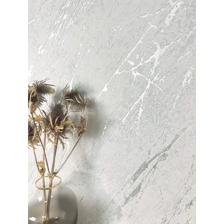 Newroom Vliestapete Grau Marmoroptik Wohnzimmer Modern Elegant Tapete | Metallic-Schimmer in den Adern, feine Textilstruktur mit Prägung, Mustertapete Glam, Wandtapete Schlafzimmer Flur