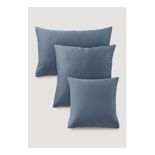 Bettwäsche zum Wenden aus reiner Bio-Baumwolle, Hessnatur, Web, 1 teilig blau 40 cm x 80 cm