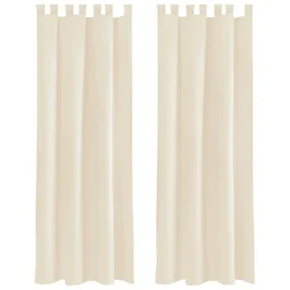 BestLivings 2er Set Dekoschal mit Schlaufe, inkl. Raffhalter & Haken, beige Größe: 140x145cm