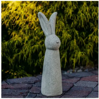 gartendekoparadies.de Gartenfigur Lustige Hasen, Osterhasen, Steinfiguren, Höhe 50 oder 30 cm, Steinguss, (2er-Set), Frostsicher grau 12 cm x 12 cm x 50 cm