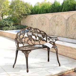 [casa.pro] Gartenbank Monfalcone Gusseisen im Antik-Design Bronze
