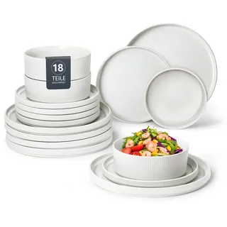 OTTO home Loik Geschirr-Set 18-tlg. weiß