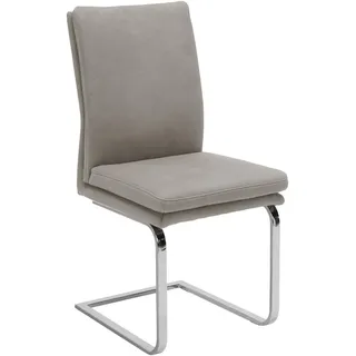 Novel Schwingstuhl, Chrom, Ecru, Metall, Textil, Uni, U-Form, 47x100x64 cm, Lederauswahl, Stoffauswahl, Esszimmer, Stühle, Esszimmerstühle, Schwingstühle