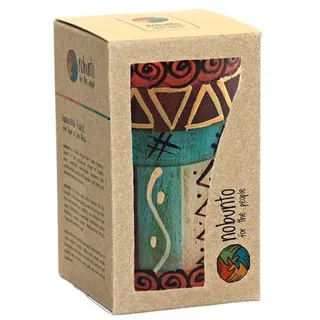 Nobunto Kerzen - Makini - Fair Trade Kunstkerze aus Südafrika - Handbemalte Geschenkkerze - Afrikanische Kerzensets - Bunte Stabkerzen - Weihnachten - Ostern (Geschenkbox 7x11,5cm)