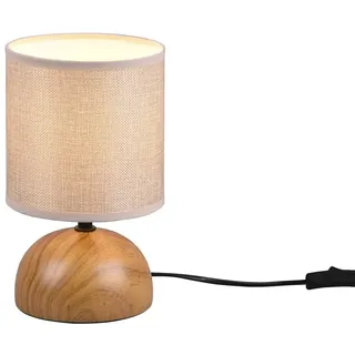 Reality Leuchten Nachttischlampe, Dimmfunktion, LED wechselbar, Warmweiß, kleine dimmbar-e Landhausstil Fensterlampe, Lampenschirm Beige H: 23cm beige|braun