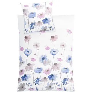 KLEINE WOLKE Svea Floral Flieder 135 x 200 cm + 80 x 80 cm