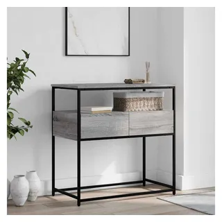 furnicato Konsolentisch 75 x 40 x 75 cm Grau Sonoma aus Holzwerkstoff und Metall (1-St), Stabiler Beistelltisch mit Stauraum und verstellbaren Beinen im Flur grau 40 cm x 75 cm x 75 cm