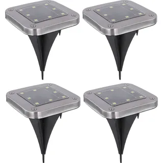 GLOBO Wegeleuchte Edelstahl 10x10x13 cm 4er Set silber