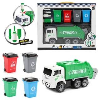 Toi-Toys Spielzeug-Krankenwagen Müllwagen Müllauto LKW zum Bauen