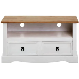Idimex CAMPO TV-Lowboard 99x54 cm Braun/Weiß Holz
