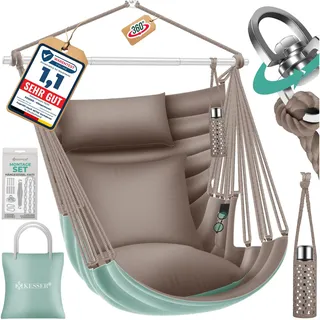 Kesser, Hängesessel, Hängesessel Hängestuhl 360° drehbar mit 2 Kissen und Tragetasche (150 kg)