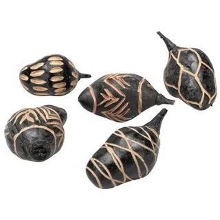 NaDeco Bastelnaturmaterial Baobab mini 5 Stück ca. 5-10 cm Mix Design in Schwarz schwarz