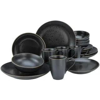 CreaTable Industrial Gold Kombiservice 16-tlg. für 4 Personen schwarz